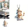 Christmas Cute Handheld Candle Snowman Pattern Acrylic Pendant For Holiday Decor And Gift Idea