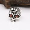 Neuer Modischer Punk Alien Totenkopf Ring Breite Version Modering