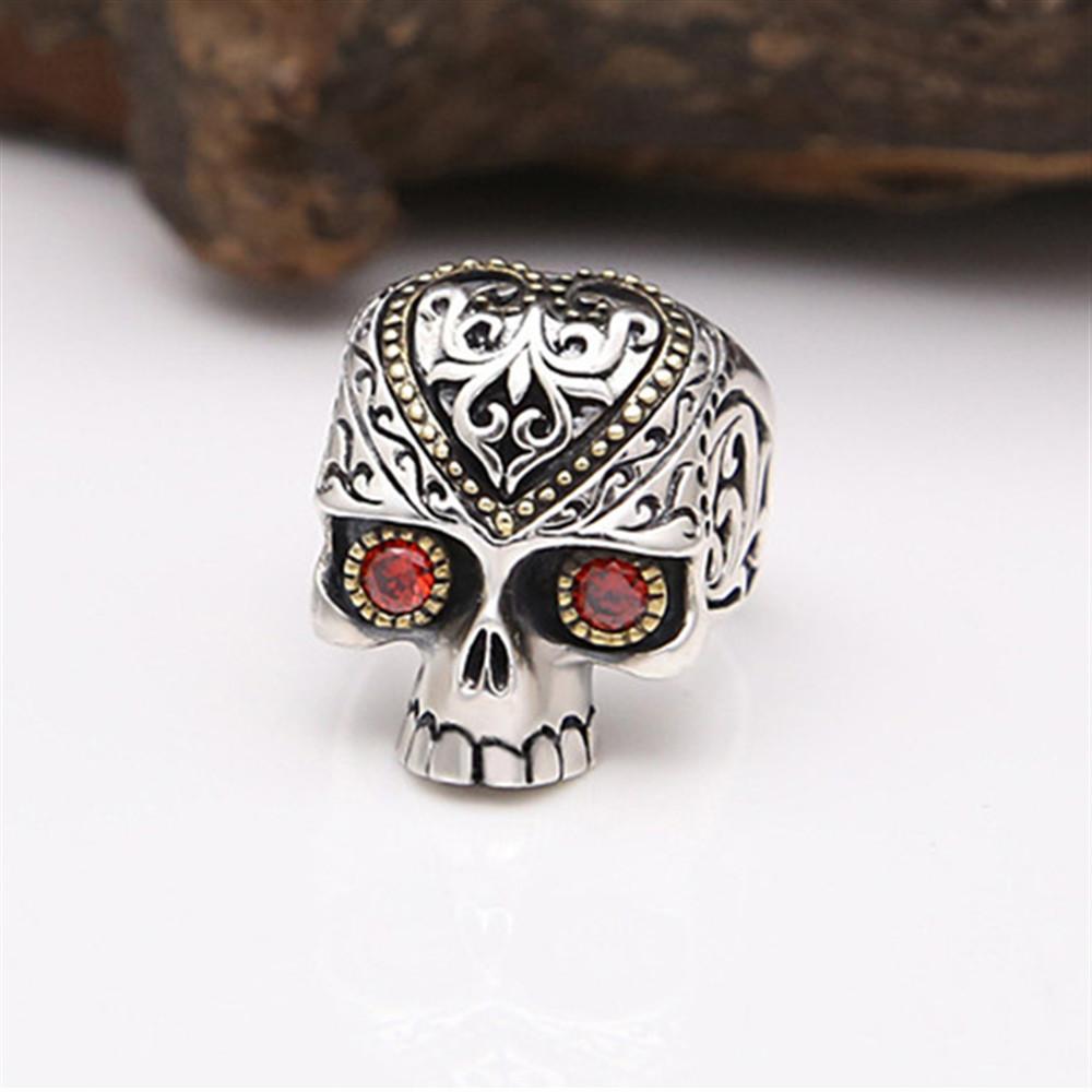 Neuer Modischer Punk Alien Totenkopf Ring Breite Version Modering