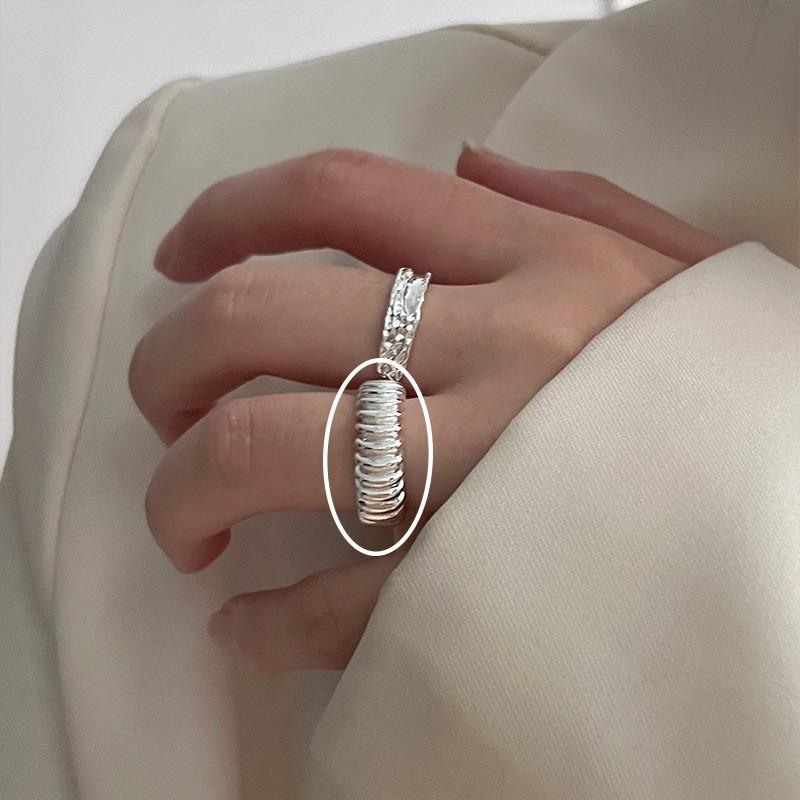 Korean Style Irregular 925 Sterling Silver Women's Versatile Ring, Non-Fading Niche Ins Design