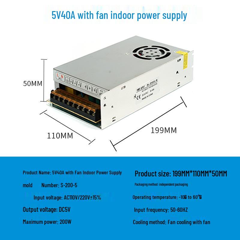 220V To 12V/24V/5V DC Power Supply for LED Strip Lights - 5A/10A/30A, 60W Transformer