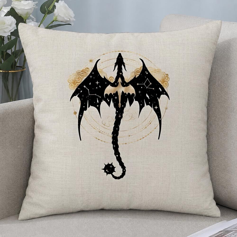 Book Fourth Wing Cushion Cover Cushion Covers Natural Linen Breathable Sofa Bedroom Decor Pillowcase