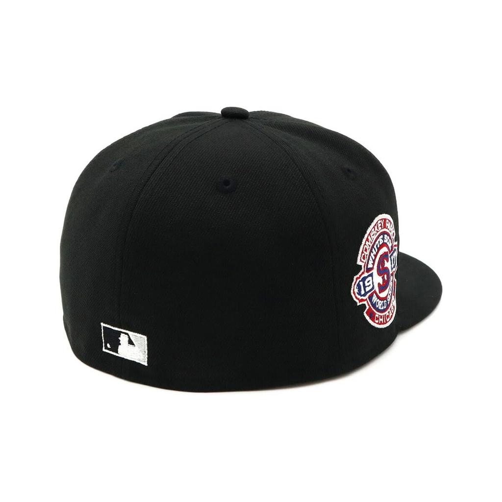 New Era 59FIFTY Cap MLB Chicago White Sox CWS Black Side Patch Under ONSPOTZ and Side Flat Summer Sun UV Stylish (70808786, NER35C7098) 2, Black,