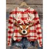 Women Christmas Top O Neck Long Sleeve 3d Print T Shirt