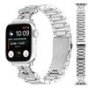 Watch Strap For Apple Watch Series 10 Ultra 9 8 7 SE 6 5 4 3 2 1 46mm 49mm 45mm 44mm 42mm Silver Stainless Steel 3-Bead Band
