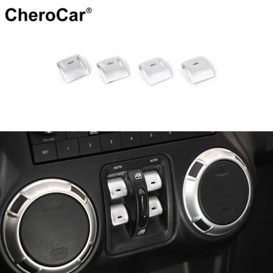 

Front Dash Window Switch Button Decor Cover Trim Plates For Jeep Wrangler JK 12+
