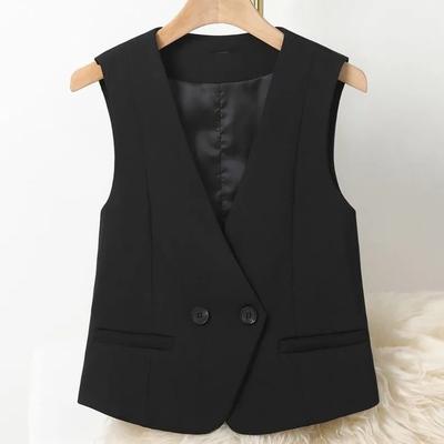 Plus Size 6XL Summer Women's Short Suit Vest Waistcoat Womens Sleeveless Vest Jacket