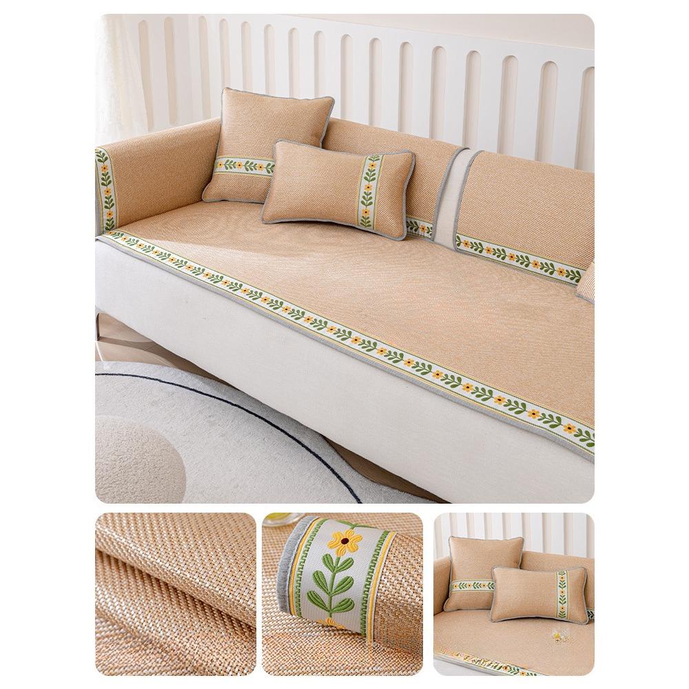 Summer Sleeping Mat Sofa Cushion Cooling Mat for Summer Popular Solid Wood Leather Sofa Cover Slipcover Full Covered Cushion