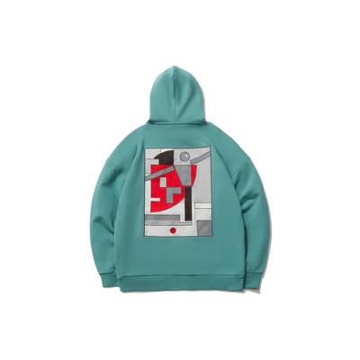 Li Ning Logo Print Loose Pullover Hoodie Men Hoodies Gray Lake-Blue AWDR219-3