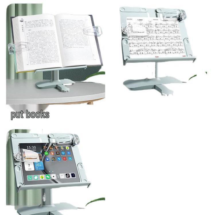 Adjustable Children's Book Stand: Multipurpose Reading Rack & Book Clip Holder.