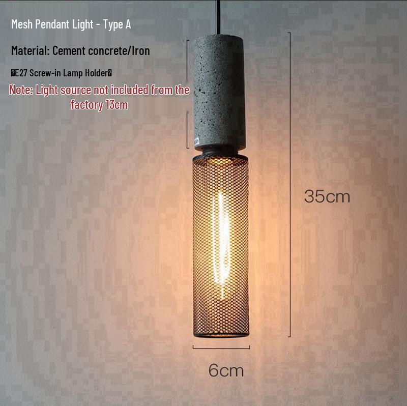 Retro Industrial Cement Pendant Light - American Country Style for Cafes, Bars, and Restaurants