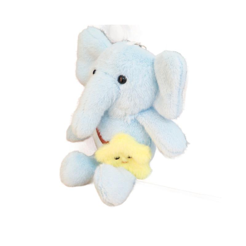 Cartoon Cute Star Elephant Plush Hanging Ornament - Small Doll for Wedding Toss