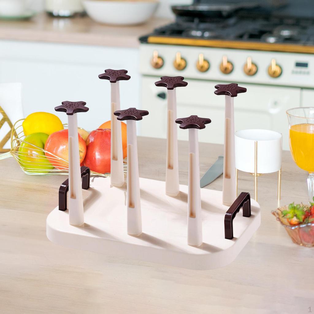 Bottle Rack Coffee Mug Water Cup Double Handles Multipurpose Drainer Stand for