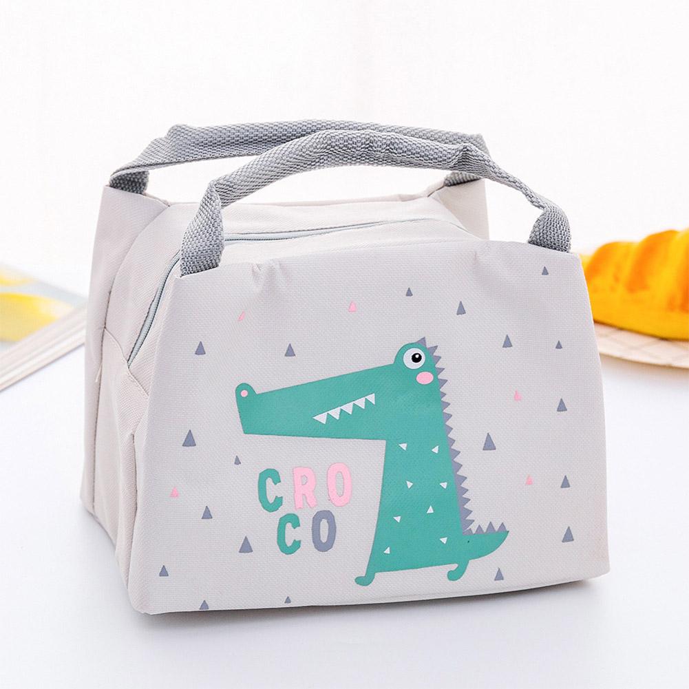 Cute Cartoon Printing Waterproof Insulation Oxford Lunch Bag with Handle for Outsoor Student