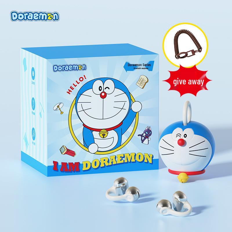Doraemon Clip-On Open-Ear Bluetooth Headphones - Sports, Long Battery Life