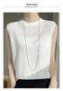 Women's 2024 Spring Ice Silk 3D Crochet Knit Vest – Loose, Round Neck, Short Style
