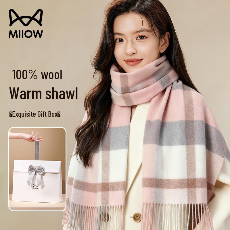 Mao Ren Women's Wool Plaid Scarf & Shawl
