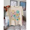 Ocean Theme Print T-shirt Casual Short Sleeve Crew Neck Top for Spring Clothing Harajuku Short Sleeve Clothes