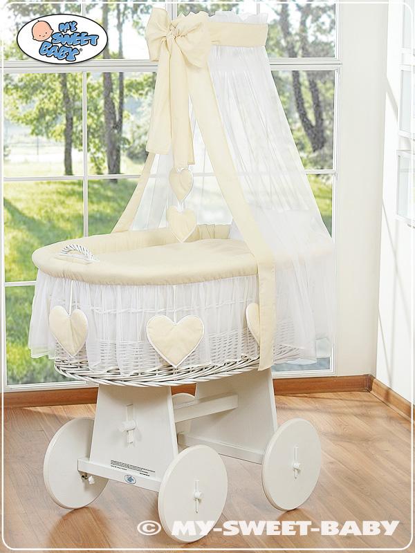 Moses basket with canopy - Amelie cream