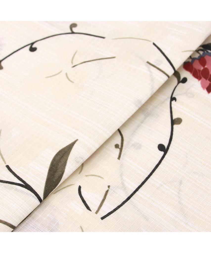 Yukata change set heiko E kudzu and red one size fits [KYOETSU] set, weave, unbleached, 2-piece (yukata, obi), women's (7. bellflower, all)