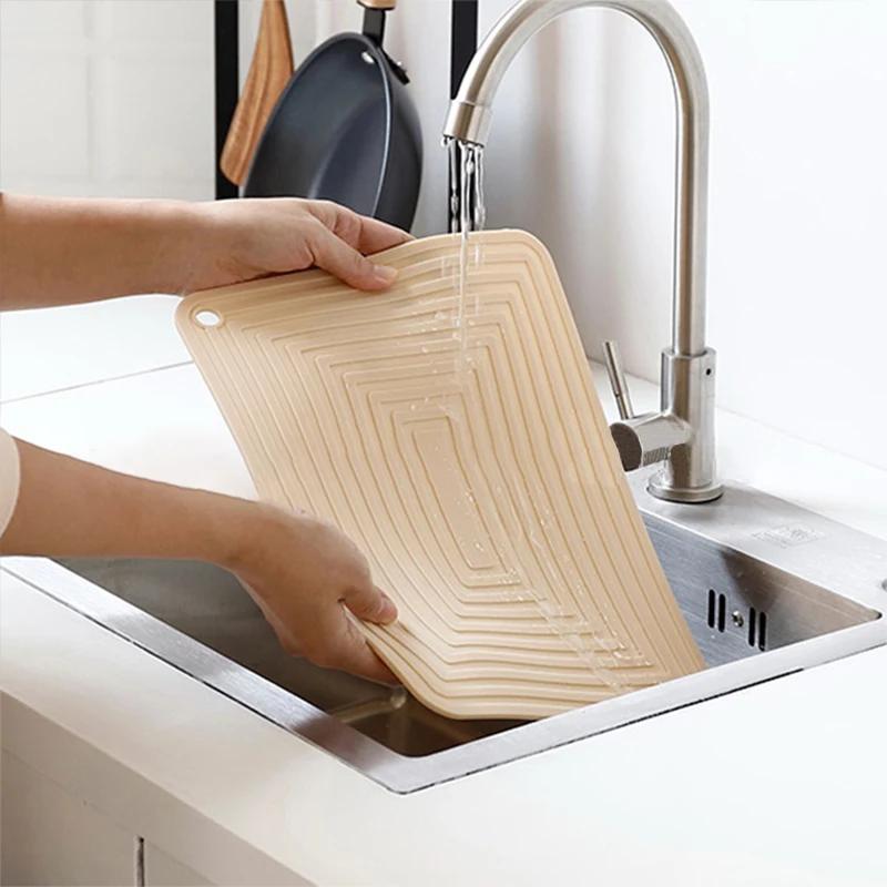 Kitchen Silicone Dish Pot Draining Mat Heat Resistant Tableware Thickened Cushion Pad Dinnerware Table Placemat Coaster