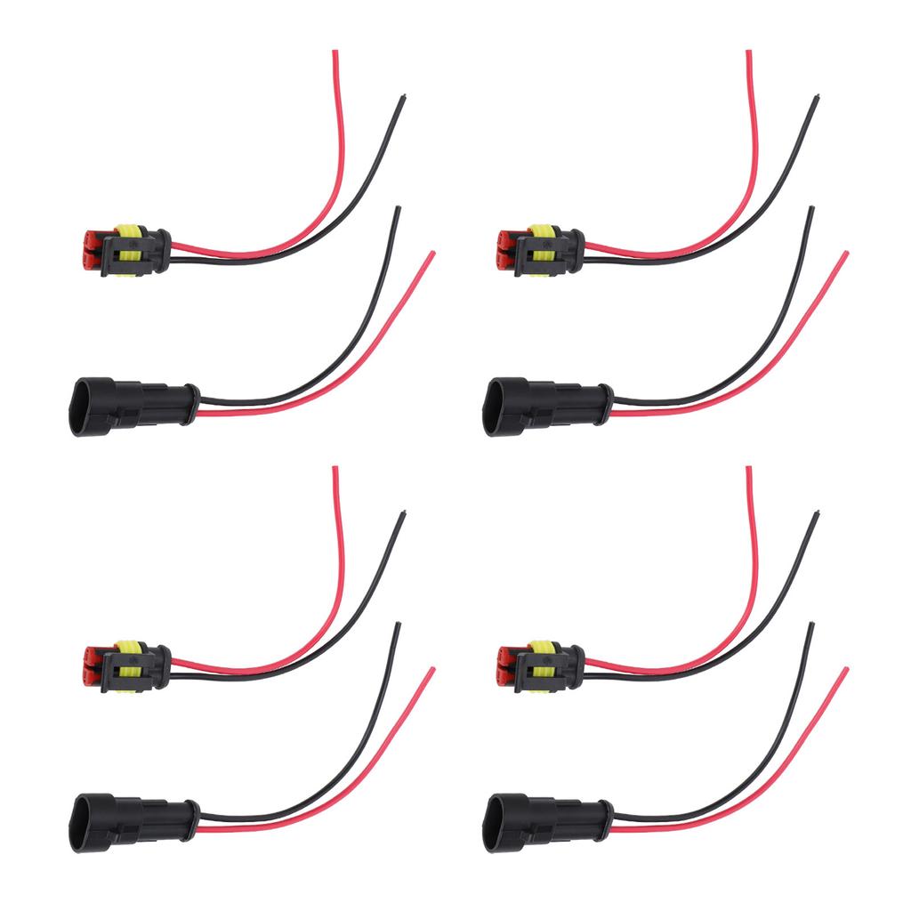 4 Sätze 2-poliger Stecker- und Buchsenadapter Elektrischer Verbinder Kabelbaum für Automobile Motorräder Wohnmobile