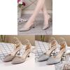 Fashion Elegant Pearl Pointed Toe Mid Heel Pumps For Women