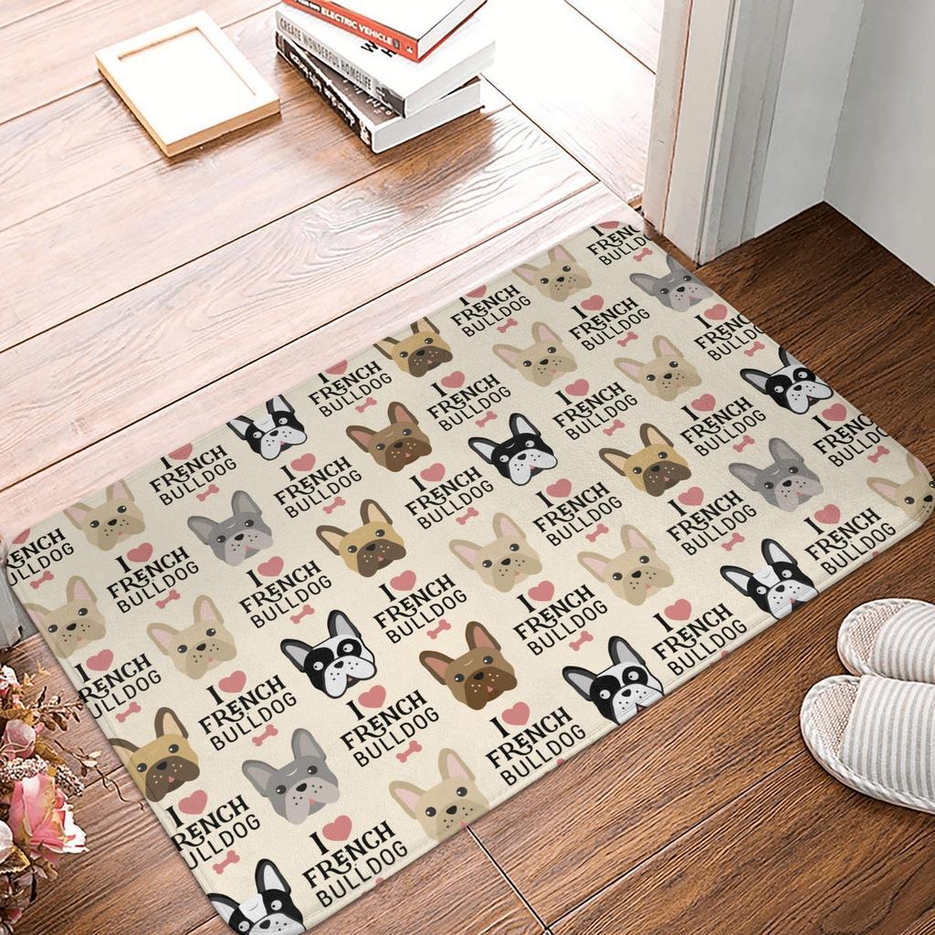 French Bulldog Doormat Anti-Slip Kitchen Bathroom Mat Living Room Floor Door Entrance Carpet Rug