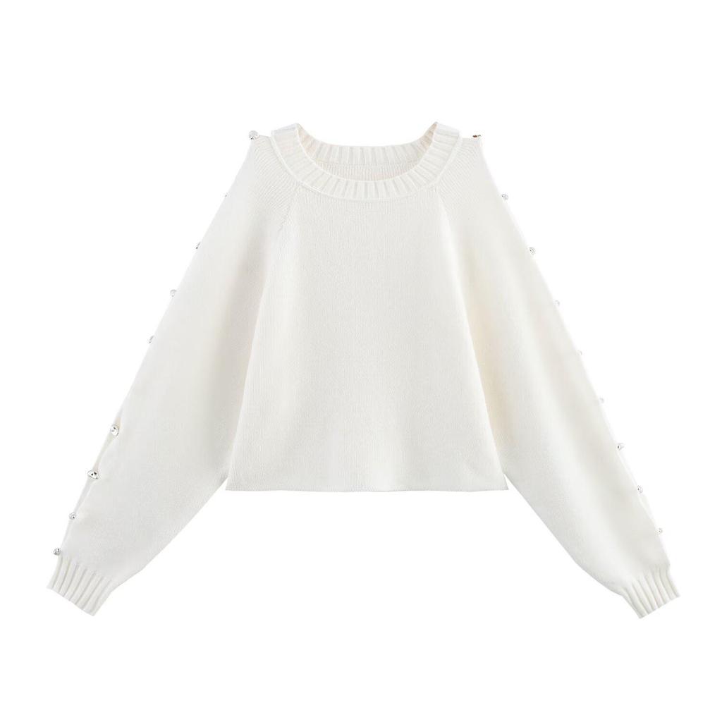 TAOP&ZA Women's Crew Neck Long Sleeve Knitted Pullover Sweater