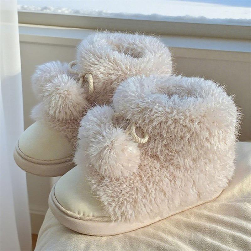 Sapatos Quentes, Confortáveis e Fofos, Botas de Neve Fofas, Novo Estilo Casual, Roupa Exterior com Sapatos de Algodão com Lã para Mulheres