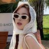 1 Stück Dreieck Spitze Schal weiß süß Spitze Turban Kopftuch Reise Foto Stirnband Haar Accessoires Geeignet Damen Mädchen