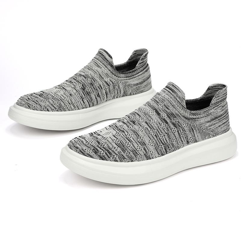 Spring and Autumn fly-woven sports men's shoes couple high-top breathable socks shoes large size foot cover casual lazy board shoes