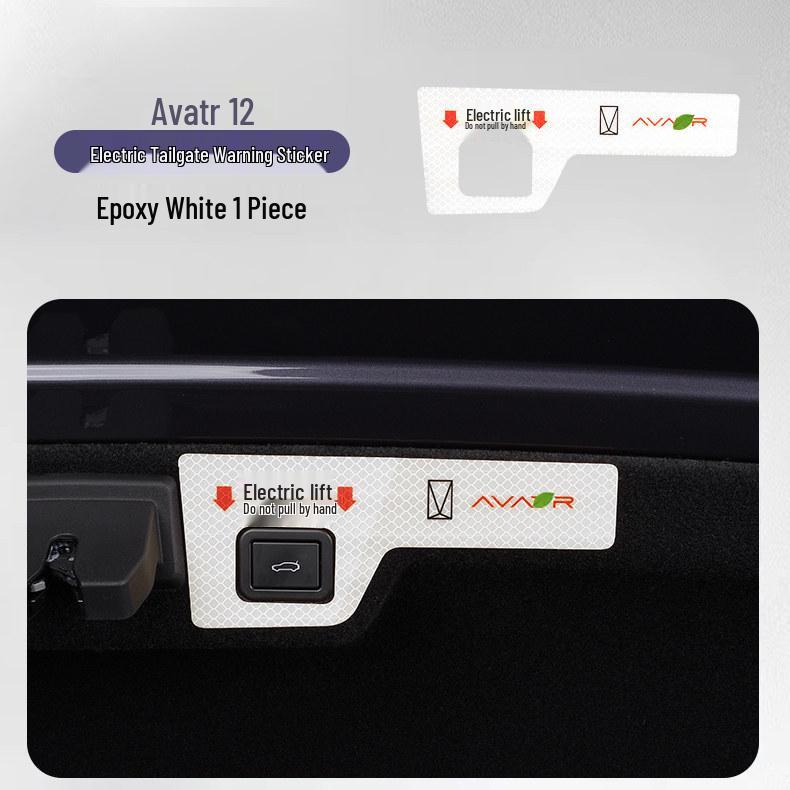 Shunyi Tailgate Warning Sticker for Avatr 12 Electric Trunk