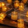 Handmade Retro Chinese Linen LED String Lights for Wall Decoration and Christmas Atmosphere