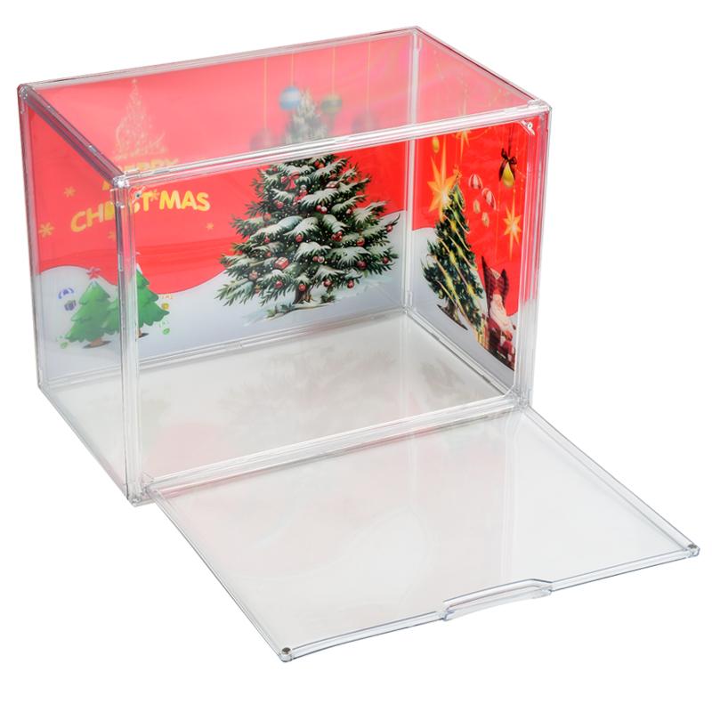 Christmas Display Box Acrylic Transparent Display Box Model Blind Box Storage Display Cabinet Christmas Gift Display Box