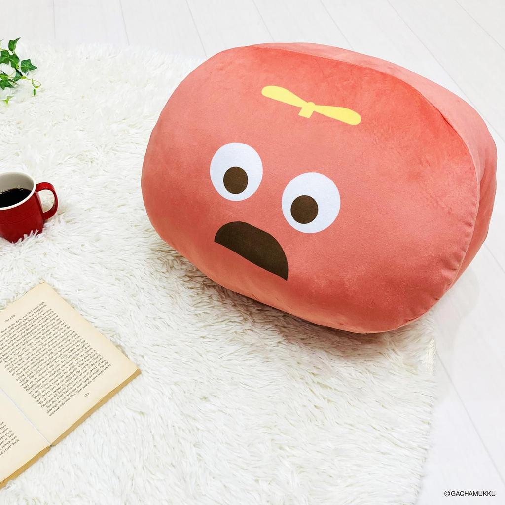 MORIPiLO Gachapin Mukku Body Pillow Hug Cushion 38x25x26cm Soft Plush Nap Toy Red
