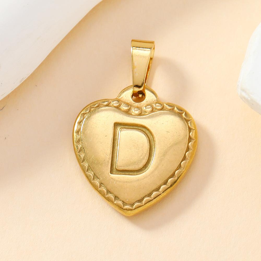 316L Stainless Steel Initial Necklace Letter Heart Pendant Chain For Women Jewelry Accessories