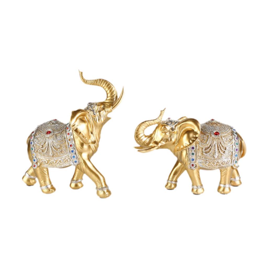 Elephant Statues Resin Crafts Home Decor Tabletop Decorations Elephant Figurines for Bedroom Bookshelves