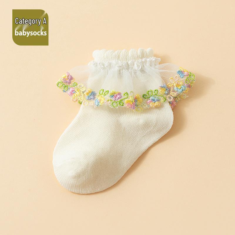 Breathable Lace Mesh Cotton Baby Socks for Boys & Girls - Spring/Autumn