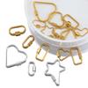 5 peças de Mosquetão Lock Connector de Aço Inoxidável Dourado em Forma de Coração Clip Fixador Para Fazer Colares Keychain Joias Artesanato