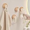 Walnut Wood Coat Rack Hooks Black Wall Hangers For Hanging Keys Clothes Bathroom Robe And Towels And Entryway