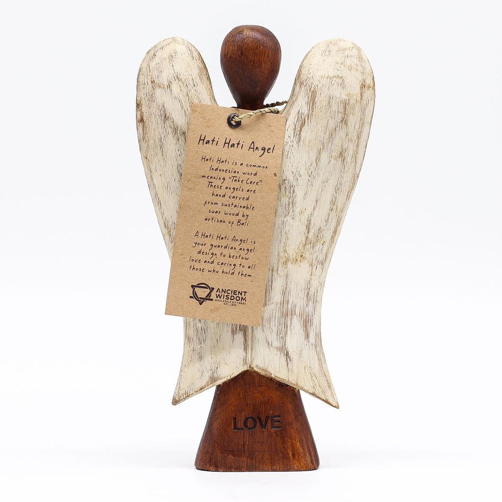 Fából készült Angyal figura – Szerelem 20cm