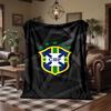 Brazil national football team Print Flannel Blanket Soft Warm Sofa Bed Throw Blanket For Home Office Bedroom