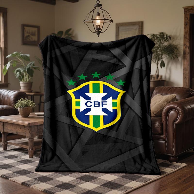 Brazil national football team Print Flannel Blanket Soft Warm Sofa Bed Throw Blanket For Home Office Bedroom
