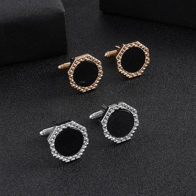 European and American Alloy Geometric Round Diamond-encrusted French Cufflinks High-end Men's and Women's Suits Shirts Versatile Sleeve Studs