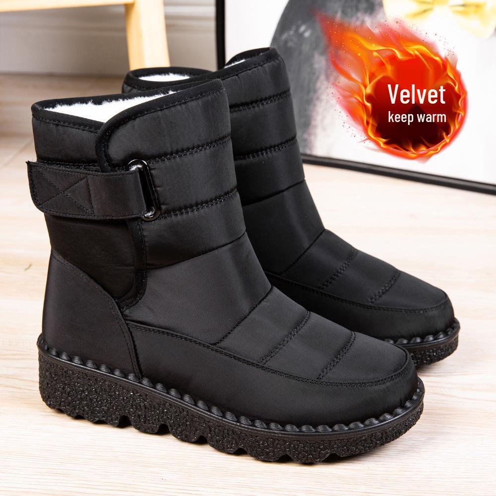 2023 Women's Velcro Waterproof Snow Boots, European Size 44, Comfortable and Warm for Casual Wear