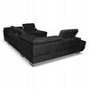 U-shaped Corner Sofa Bed, Extendable F. Bosso Family Sleeping Furniture Black Velvet
