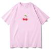 Megan Fox Cherry Print T-Shirt Graphic Shirt 2026 Summer New O-Neck Short Sleeve Cotton T Shirt Women's Fashion Cartoon Print Tops