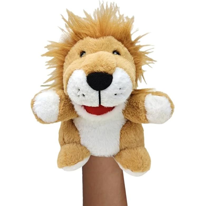 Animal Hand Puppets with Movable Mouth Plush Raccoon Stuffed Animal Hand Puppets Toys Interactive Plush Toys Kids Adults Animal Hand Puppets for Role