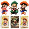 Anime Peripheral Series ONE PIECE Luffy Solon Sanji Q-version Sitting Posture Children's Model Figurine Toy Gift Collectibles